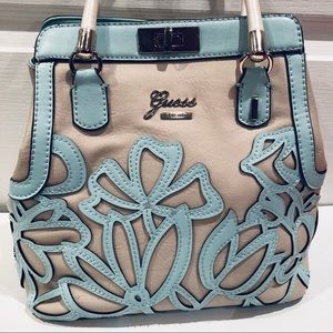 Guess leather handbag with flower detail